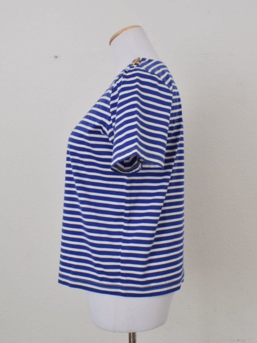 Vintage 90s Blue and White Striped Tee by Liz Claiborne | size S - Picture 2 of 13